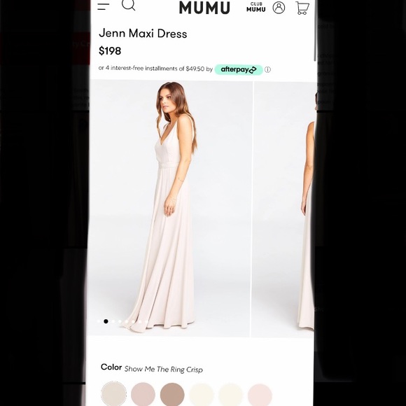 Show Me Your Mumu Jenn Maxi Bridesmaid Dress in color Show Me the Ring Crisp - Picture 8 of 8